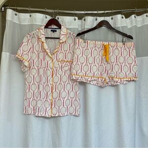 Katie Kime Pink Tennis Print PJ Set